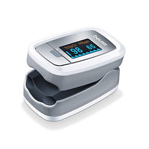 Beurer PO 30 - Pulsioxímetro de dedo para la medición de la saturación de oxigeno en la sangre y el pulso, 61 x 36 x 32 mm, 57 gr, color blanco y plata Beurer PO 30 - Pulsioxímetro de dedo para la medición de la saturación de oxigeno en la sangre y el pulso, 61 x 36 x 32 mm, 57 gr, color blanco y plata