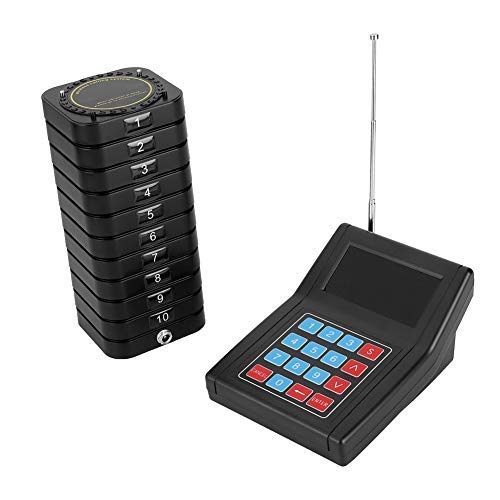 Bewinner Sistema de Llamadas Inalámbricas Queuing Buscadores de Restaurantes Transmisor + 10 Receptores Sistema de Llamadas para Área de Catering de Restaurantes para Café al Aire Libre(EU pulg) Bewinner Sistema de Llamadas Inalámbricas Queuing Buscadores de Restaurantes Transmisor + 10 Receptores Sistema de Llamadas para Área de Catering de Restaurantes para Café al Aire Libre(EU pulg)