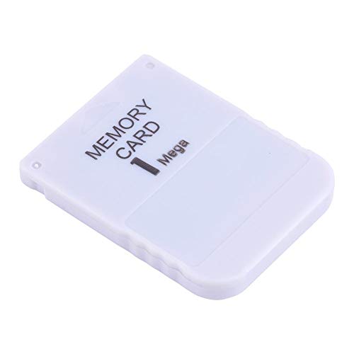 Bewinner Tarjeta de Memoria de 1Mb para Sony PS, Tarjeta de Memoria Ps1 Compatible con Cualquier Juego de Playstation, Blanco