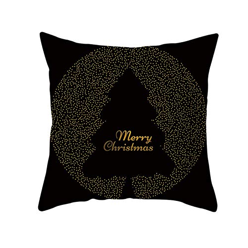 Beydodo 1 Pieza de Fundas de Cojin Cojines Funda 45X45 Árbol de Navidad Merry Christmas Negro Oro Beydodo 1 Pieza de Fundas de Cojin Cojines Funda 45X45 Árbol de Navidad Merry Christmas Negro Oro