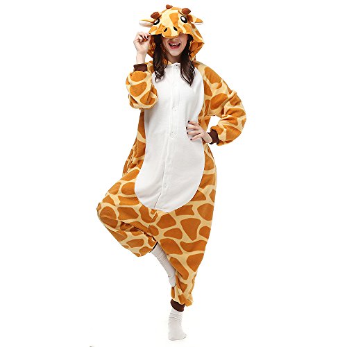 BGOKTA Disfraces de Cosplay para Adultos Pijamas de Animales One Piece Jirafa, M