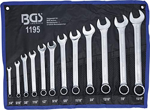 BGS 1195 | Juego de llaves combinadas | medidas en pulgadas | 1/4" - 15/16" | 12 piezas BGS 1195 | Juego de llaves combinadas | medidas en pulgadas | 1/4" - 15/16" | 12 piezas