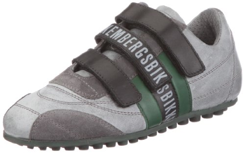 Bikkembergs Soccer Old Leath/Leath.Grey/DK.Green BKJ101523 - Zapatillas de Cuero para niños, Color Gris, Talla 38