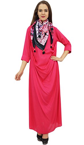 Bimba Designer Caratula Maxi Carmesi Vestido De Mujer con Borla Impresa Bufanda - 38