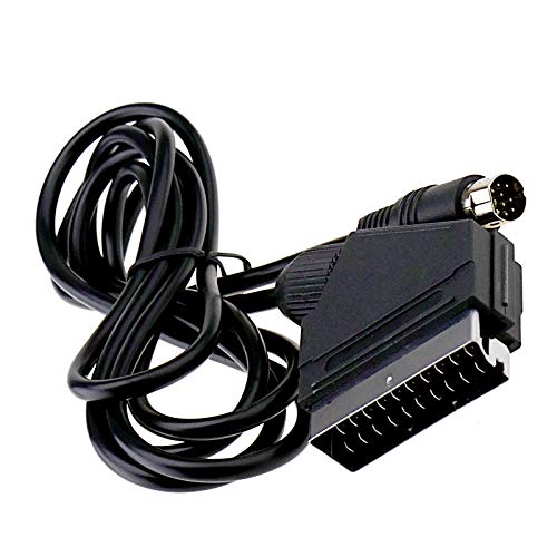 BIYM - Cable de vídeo Sega Saturn Console 1.8M Real RGB SCART TV Negro