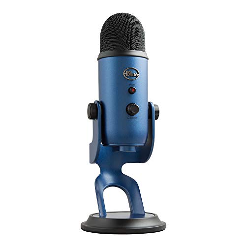 Blue Microphones Yeti - Micrófono USB para grabación y transmisión en PC y Mac, transmisión de juegos, llamadas de Skype, transmisión de Youtube, Plug and Play, color Azul (Medianoche)