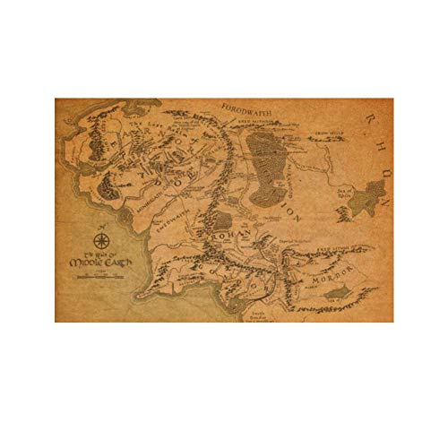 Bluelover El Señor De Lo Anillo Tierra Media Mapa Retro Kraft Papel Afiche Bluelover El Señor De Lo Anillo Tierra Media Mapa Retro Kraft Papel Afiche