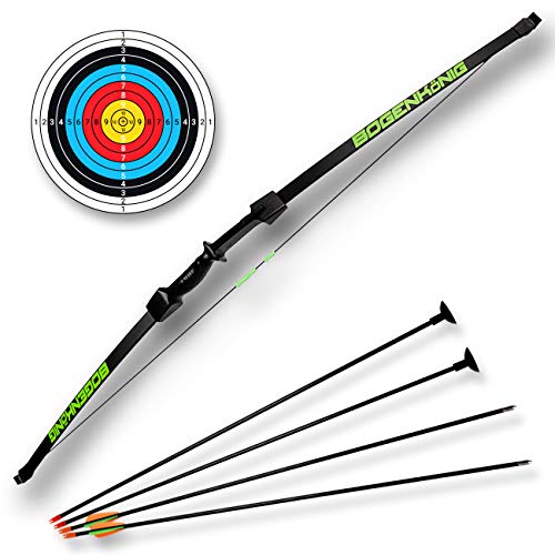 Bogenkönig Juego de arco y flecha para niños, jóvenes, curvado, tiro al blanco, 6,8 kg Bogenkönig Juego de arco y flecha para niños, jóvenes, curvado, tiro al blanco, 6,8 kg