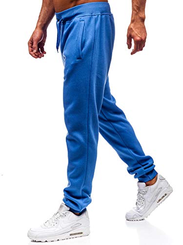 BOLF Hombre Pantalón Jogger Deportivo Jogging Entrenamiento Deporte Estilo Urbano J.Style XW01 Azul Claro M [6F6]