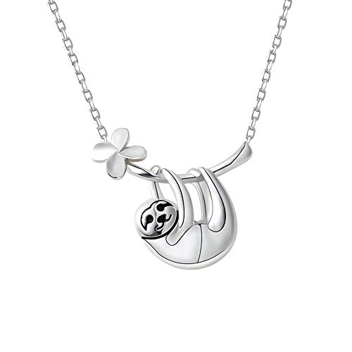 Bolonbi Collar de Plata de Ley 925 con Colgante de Animales,Collar con Diseño de Perezoso,Collar para Mujeres,Adolescentes y Niñas Bolonbi Collar de Plata de Ley 925 con Colgante de Animales,Collar con Diseño de Perezoso,Collar para Mujeres,Adolescentes y Niñas