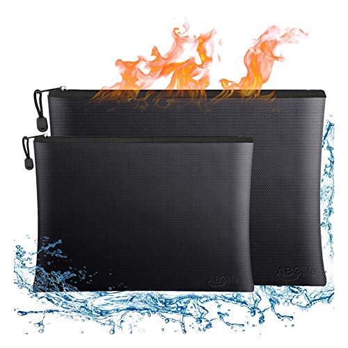 Bolsa de documentos ignífuga, 2 bolsas de almacenamiento seguras a prueba de fuego e impermeables,bolsa organizadora con cremallera para proteger objetos de valor, pasaporte, documentos, dinero, joyas Bolsa de documentos ignífuga, 2 bolsas de almacenamiento seguras a prueba de fuego e impermeables,bolsa organizadora con cremallera para proteger objetos de valor, pasaporte, documentos, dinero, joyas