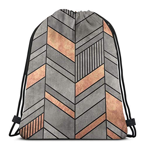 Bolsa de mochila con cordón OPLKJ, patrón abstracto de Chevron Bolsa de gimnasio de hormigón y cobre Bolsa de almacenamiento de mochila portátil para acampar Senderismo Nadar Ir de compras Ir de excu Bolsa de mochila con cordón OPLKJ, patrón abstracto de Chevron Bolsa de gimnasio de hormigón y cobre Bolsa de almacenamiento de mochila portátil para acampar Senderismo Nadar Ir de compras Ir de excu