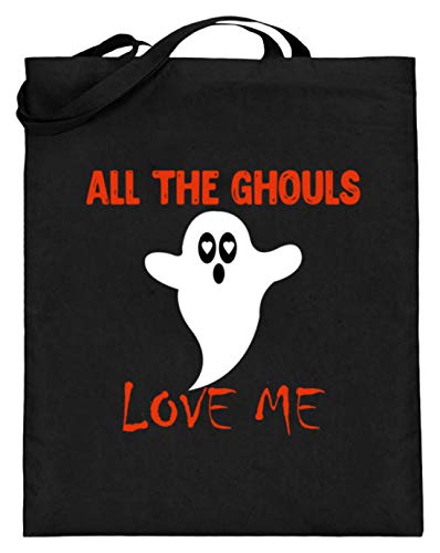 Bolsa de yute con asas largas, diseño de Spirittshop All The Ghouls Love Me, color Negro, talla 38cm-42cm