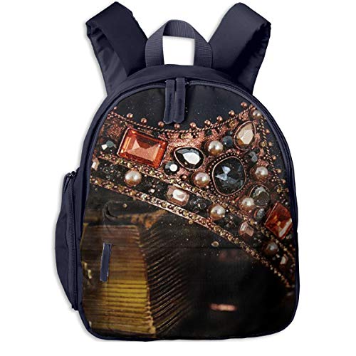 Bolsa La Escuela Mochila con Reina Rey Corona Libro Medieval para Impermeable Mochilas para Niños Niñas Bolsa La Escuela Mochila con Reina Rey Corona Libro Medieval para Impermeable Mochilas para Niños Niñas