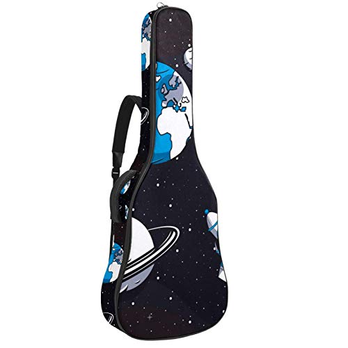 Bolsa para guitarra impermeable con cremallera suave para guitarra, bajo, acústico y clásica, para guitarra eléctrica, nave espacial