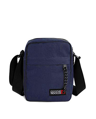 Bolso para Hombre Bolso Bandolera Coronel Tapiocca Casual con Solapa Bolsillos y Cremallera Denim 17.5 x 22 x 5.6 cm Azul Marino