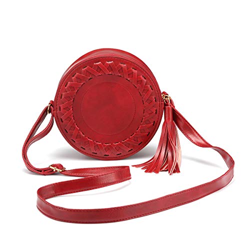 Bolsos De Mujeres Crossbody, JOSEKO Monedero Redondo del teléfono Celular del Bolso de la Cremallera de Cuero de la PU con la Borla Bolsos De Mujeres Crossbody, JOSEKO Monedero Redondo del teléfono Celular del Bolso de la Cremallera de Cuero de la PU con la Borla