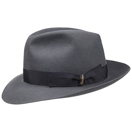 Borsalino Sombrero Fedora 50 Gramos by sombreros de fieltrosombrero hombre (57 cm - gris)