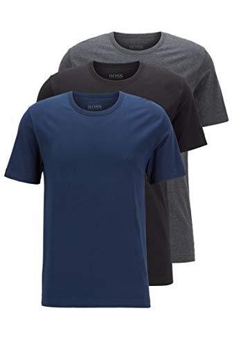 BOSS T-Shirt RN 3p Co Camiseta para Hombre, Azul (Open Blue 497), Large, pack de 3