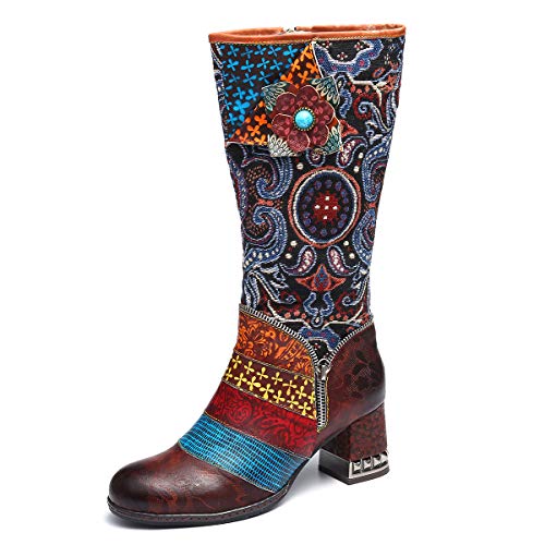 Botas Altas para Mujer Cuero de Invierno,Camfosy City Shoes con Piel de Tacón Alto Cómodos Botines Rojos Cálidos para Mujer Colorees Bohemios Originales Botas Altas para Mujer Cuero de Invierno,Camfosy City Shoes con Piel de Tacón Alto Cómodos Botines Rojos Cálidos para Mujer Colorees Bohemios Originales
