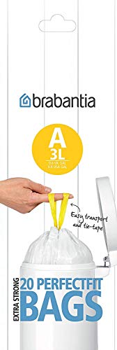Brabantia A Bolsas de Basura 3 L código A en Rollo, Plã¡Stico, Blanco Brabantia A Bolsas de Basura 3 L código A en Rollo, Plã¡Stico, Blanco
