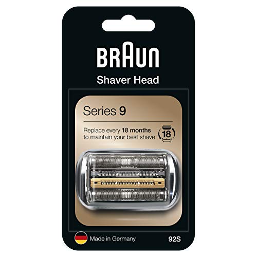 Braun Series 9 92S Cabezal de Recambio Plata para Afeitadora Eléctrica Hombre, Compatible con las Afeitadoras Series 9