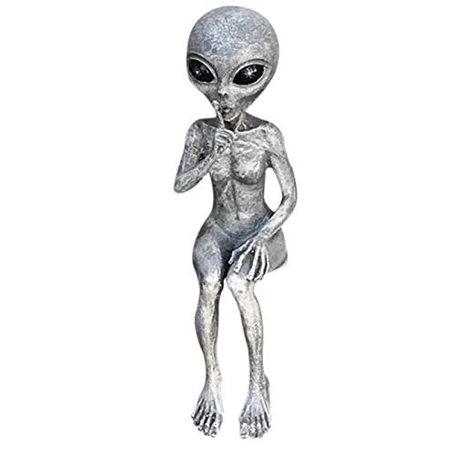 Brawdress 2021 Outer Space Alien Dude That Bring Good Luck and Babe Shelf Sitters Statue Figurine Home Indoor Outdoor Decoration