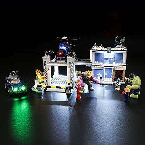 BRIKSMAX Kit de Iluminación Led para Lego Super Heroes Batalla en el Complejo de los Vengadores, Compatible con Ladrillos de Construcción Lego Modelo 76131, Juego de Legos no Incluido
