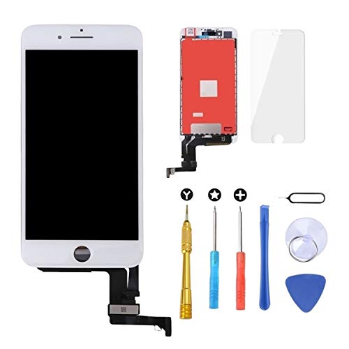 Brinonac Pantalla para iPhone 8 Plus, 5.5" Táctil LCD de Repuesto Ensamblaje de Marco Digitalizador con Herramienta de reparación y Protector de Pantalla (Blanco)