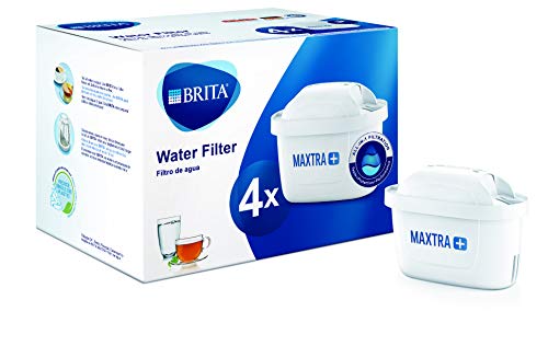 BRITA MAXTRA+ – Pack 4 filtros para el agua, Cartuchos filtrantes compatibles con jarras BRITA que reducen la cal y el cloro