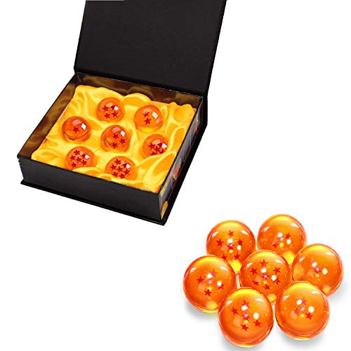 BRone Bolas del Dragón Dragon Ball, 7PCS DragonBall Z Bolas de Dragón 1 a 7 Estrellas con Caja de Regalo, Regalo de Año Nuevo para Coleccionar o Regalar para Niños/Anime Amante - Diámetro 4,3CM