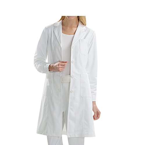 BSTT Mujer Bata de Laboratorio Blanco Uniformes de Trabajo Nueva Mejora Mangas abotonadas Gruesa XXXL