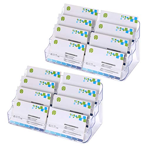 BTSKY 2 Pcs Acrílico Titulares de Tarjetas de Negocios - 8 Bolsillos Transparentes Tarjeta de Visita Tarjeta Organizador de Escritorio para Escritorio BTSKY 2 Pcs Acrílico Titulares de Tarjetas de Negocios - 8 Bolsillos Transparentes Tarjeta de Visita Tarjeta Organizador de Escritorio para Escritorio