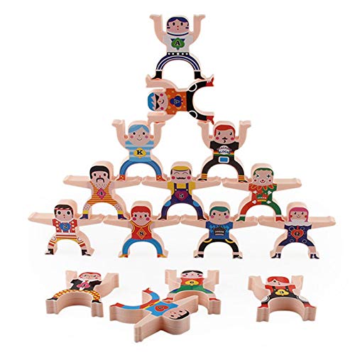 Building Block Hercules - Juegos de equilibrio apilables Hercules Juguetes acrobáticos, rompecabezas de educación infantil, juguetes Arhat apilables en 3D, 16 piezas de Hércules