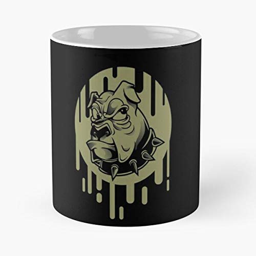 Bulldog Bad Mood Classic Mug -11 Oz Coffee - Funny Sophisticated Design Great Gifts White-situen.