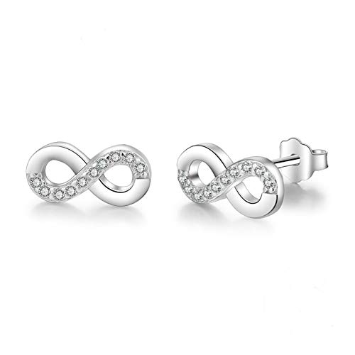 Bwer 925 Sterling Silla CUBICA Zirconia Estudios Pendientes Pendientes DE Pista DE MOMBROS Pendientes para Mujeres