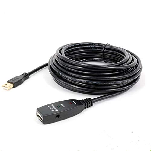 Cable alargador USB de 5 m, 10 m, 15 m ó 20 m. USB 2.0, repetidor activo, con conectores macho a hembra, cables largos con amplificador de señal. 20 m. Cable alargador USB de 5 m, 10 m, 15 m ó 20 m. USB 2.0, repetidor activo, con conectores macho a hembra, cables largos con amplificador de señal. 20 m.