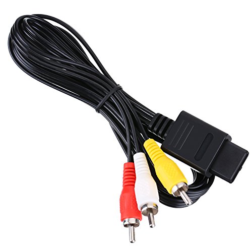 Cable AV Compuesto Cuerdas de Alambres para Nintendo N64/ SNES/ Gamecube/ GC, 1,8 Metros/ 5,9 Pies