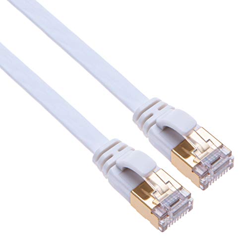 Cable Ethernet Cat 7 Gigabit LAN Internet RJ45 10 Gbps 600Mhz Cable Plano Compatible con Consolas de Videojuegos Sony Playstation PS2 / PS3 / PS4 / Xbox / 360 | Planas Cat7 Cable de Red STP | 1m
