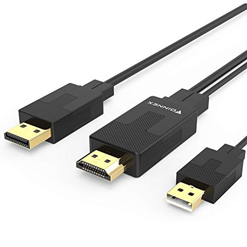 Cable HDMI a DisplayPort Adaptador 4K@60Hz,Hacer Conversor HDMI-DisplayPort 2M,Activo Convertidor Macho HDMI a DP con Audio para Xbox One,360,NS,Mac Mini,PC a Monitor,TV,1080P@60Hz Conector/Adapter
