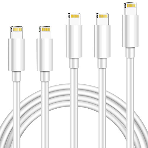 Cable Lightning, CHCvictory Cable Cargador de iPhone 5 Piezas [1/1/2/2/3 M] - [Apple MFi Certificado] Cable de Carga Rápida para iPhone XS MAX X XR 8 7 6s 6 Plus SE 5 5s 5c, Blanco