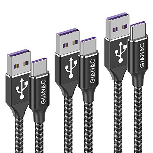 Cable USB C 5A [3 pack 0.5M 1M 2M],Cable USB Tipo C 40W Carga Rápida y Sincronización para Huawei P40,P40 Pro,P40 Pro+,P40 Lite,P30 Pro,P30,P20 Lite,P20,Mate 20 Pro,Mate30,Mate20