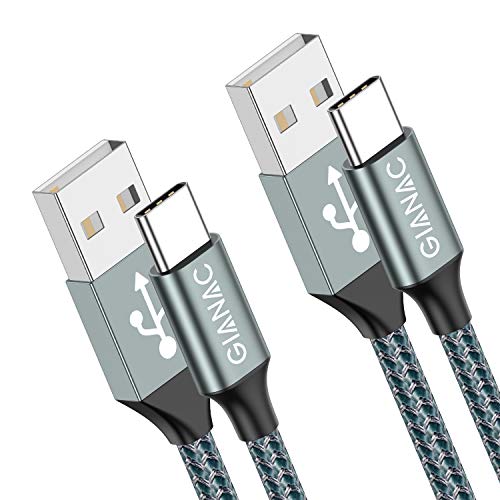 Cable USB Tipo C, 2 Pack [1M] 3A Cargador USB Tipo C Nylon Trenzado Cable USB C Carga Rápida y Sincronización de Datos para Samsung Galaxy S10 S9 S8, Huawei P30 P20 P10 Mate10