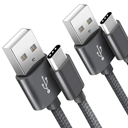 Cable USB Tipo C SUCESO Cable USB C [2PACK 2M] Carga Rápida a y Sincronización Cargador USB C Nylon Compatible con Samsung Galaxy S10/S9/S8,Note 8,Huawei P9/P10,Sony XZ, LG G5 G6,Nexus,OnePlus-Gris