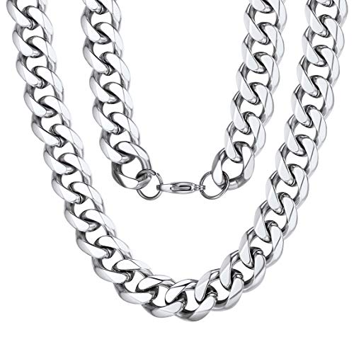 Cadenas Curb Cubanas Libres de Níquel Acero No Fade Color Propio Buena Opción de Joyería Fantástica 12mm 30 Pulgadas Largo Eslabones Redondos Cadenas Curb Cubanas Libres de Níquel Acero No Fade Color Propio Buena Opción de Joyería Fantástica 12mm 30 Pulgadas Largo Eslabones Redondos
