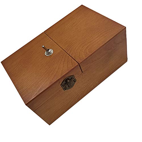 Caja de madera inútil de Faironly, caja de madera que se apaga a sí mismo, totalmente ensamblada, divertida caja de juguete para máquina con decoración de escritorio de madera real para regalos
