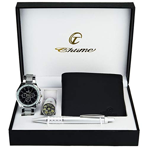 Caja de Regalo Reloj Hombre Negro - Lámpara LED - Billetera -Bolígrafo Caja de Regalo Reloj Hombre Negro - Lámpara LED - Billetera -Bolígrafo