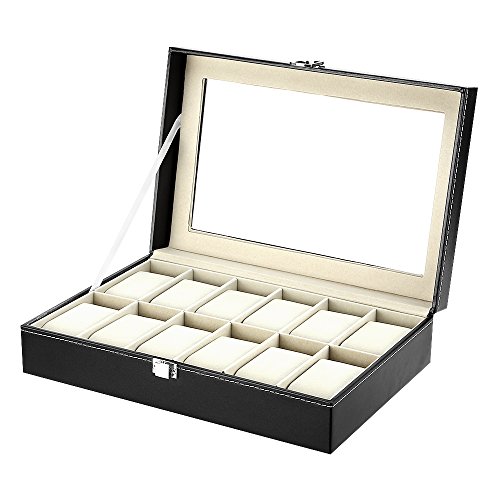 Caja de Relojes Estuche para Relojes y joyeros con 12 Compartimentos Caja de Relojes Estuche para Relojes y joyeros con 12 Compartimentos