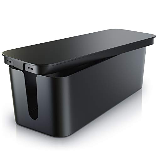 Caja para cables, de plástico Bearware - Organizador para cables -Caja para cables -Caja para esconder cables -Organizador para regletas de enchufes - Caja para cargadores de teléfonos móviles