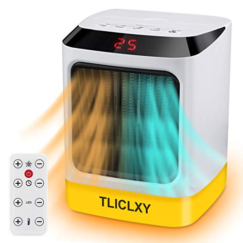 Calefactor baño bajo consumo con control remoto 800W electrico calefactor de aire caliente con Temporizador / Silencio, protección contra sobrecargas, resistente al agua, Luz nocturna 7 colores Calefactor baño bajo consumo con control remoto 800W electrico calefactor de aire caliente con Temporizador / Silencio, protección contra sobrecargas, resistente al agua, Luz nocturna 7 colores